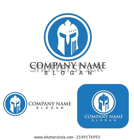Spartan helmet logo template vector icon design