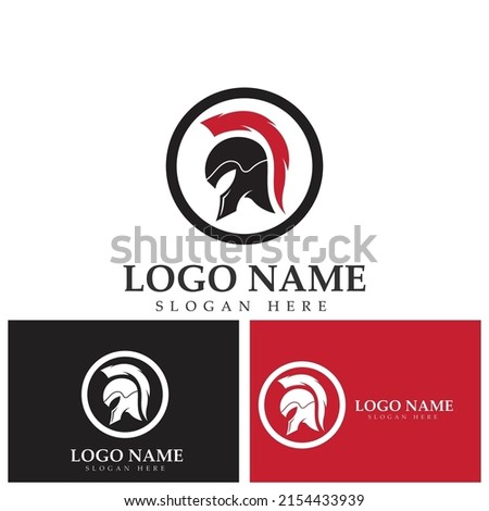 Spartan helmet logo template vector icon design
