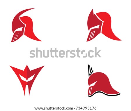 Spartan helmet logo template vector icon