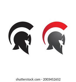 Spartan helmet logo vector design