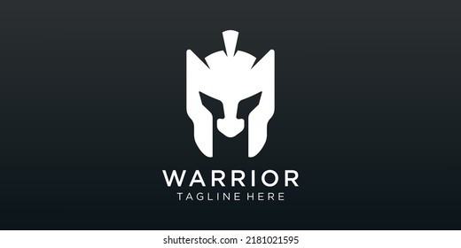 Spartan helmet logo vector design.