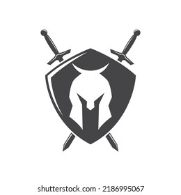 Spartan helmet logo vector design