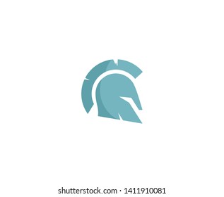 Spartan helmet logo vector icon 