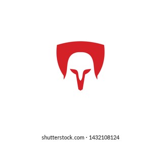 Spartan helmet logo vector icon 