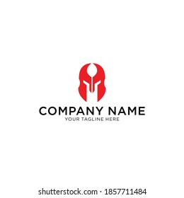 Spartan helmet logo vector illustration shield and Spartan helmet icon, flat steel helmet icon Spartan Greek gladiator vector icon.
