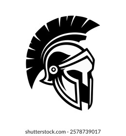 Spartan helmet logo vector illustration template side view
