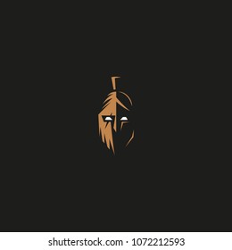 Spartan helmet logo. Vector illustrations