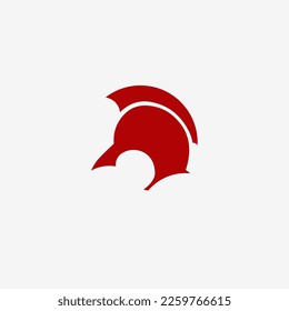 Spartan helmet logo vector on white background 