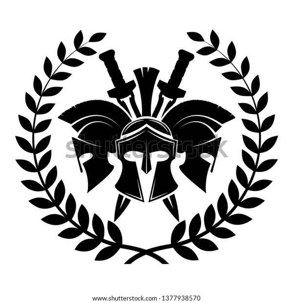 Spartan Helmet Military Symbol Vector Icon Stock Vector (Royalty Free ...