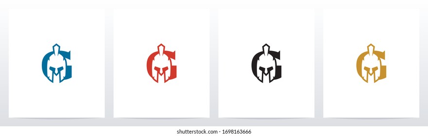 Spartan Helmet On Letter Logo Design G