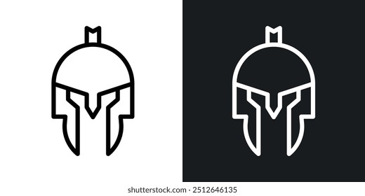 Spartan Helmet outlined icon vector collection.