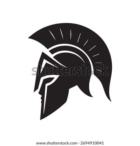 spartan helmet side view logo vector