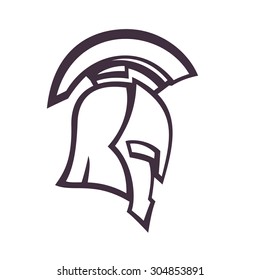 spartan helmet, side view, vector illustration, eps10, easy to edit