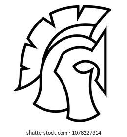 Spartan Helmet silhouette, Greek or Roman warrior - Gladiator, legionnaire soldier