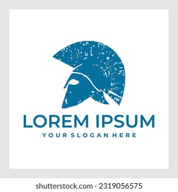 Spartan Helmet silhouette, Greek warrior - Gladiator, legionnaire heroic soldier. vector