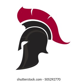 Spartan Helmet silhouette, Greek warrior - Gladiator, legionnaire heroic soldier. vector