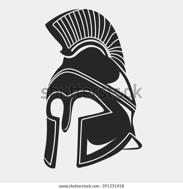 Spartan Helmet Silhouette Greek Warrior Helmet Stock Vector (Royalty ...