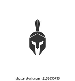 Spartan Helmet Silhouette. Helmet Icon. Black Helmet. Helmet Vector Logo  Flat Sign