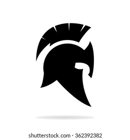 Spartan helmet silhouette. Helmet icon. Black helmet. Helmet logo. Vector