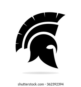 Spartan helmet silhouette. Helmet icon. Black helmet. Helmet logo. Vector