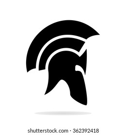 Spartan helmet silhouette. Helmet icon. Black helmet. Helmet logo. Vector