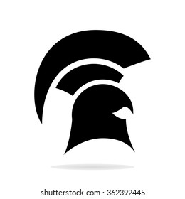 Spartan helmet silhouette. Helmet icon. Black helmet. Helmet logo. Vector