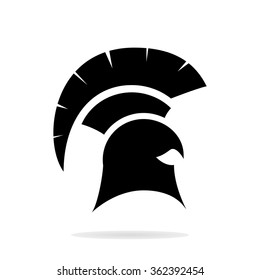 Spartan helmet silhouette. Helmet icon. Black helmet. Helmet logo. Vector