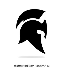 Spartan helmet silhouette. Helmet icon. Helmet logo. Vector