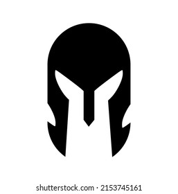 Spartan helmet silhouette illustration vector for war, icon, logo, kingdom theme