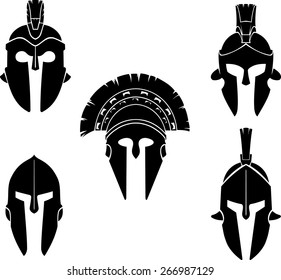 Spartan Helmet Silhouette Set