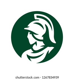 Spartan in helmet silhouette sign