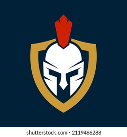 Spartan Helmet Sparta Armor Mask and logo design