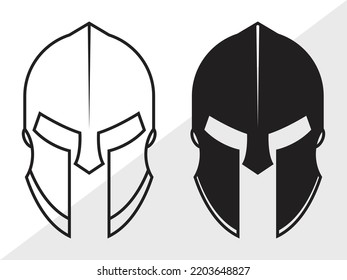 Spartan Helmet SVG Printable Vector Illustration