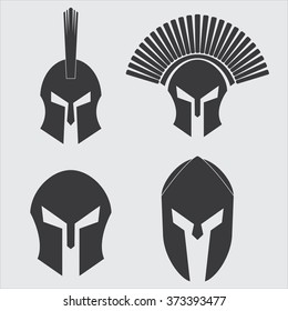 Spartan Helmet vector icon set