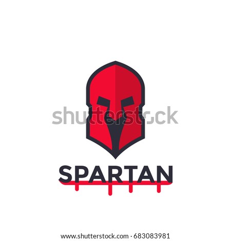 Spartan helmet, vector logo concept