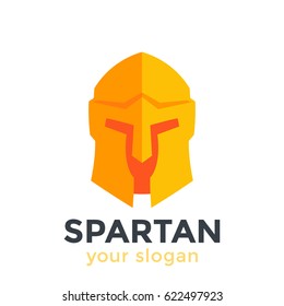 Spartan helmet, vector logo element in flat style
