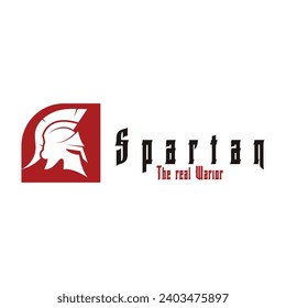 Spartan helmet warior logo vector icon illustration template design