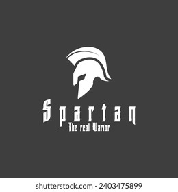 Spartan helmet warior logo vector icon illustration template design