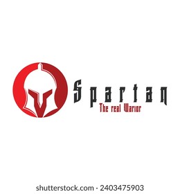 Spartan helmet warior logo vector icon illustration template design