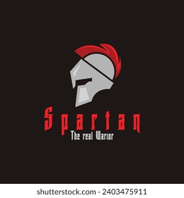 Spartan helmet warior logo vector icon illustration template design