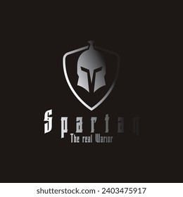 Spartan helmet warior logo vector icon illustration template design
