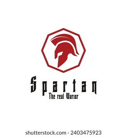 Spartan helmet warior logo vector icon illustration template design