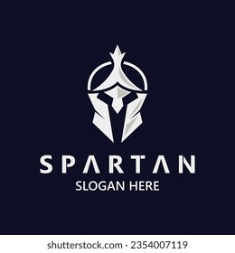 Spartan Helmet Warrior Logo template. spartan flat design vector