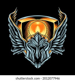Spartan Helmet With Wings Illustration for your business or merchandise