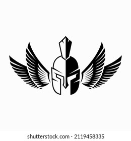 Spartan Helmet Wings Luxury Logo Vector Stock Vector (Royalty Free ...