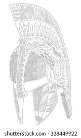 Spartan helmet. Zentangle stylized. Vector illustration. Pattern. Freehand pencil. Hand drawn.