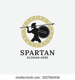 Spartan Hero Achilles Ares Greek Mythology Logo Design Template. Suitable for General Business Brand Company Corporate Logo Design