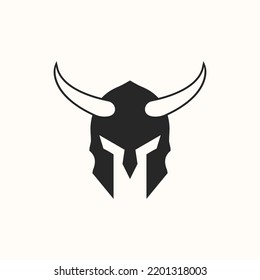 Spartan Horned logo illustration design for your company or business