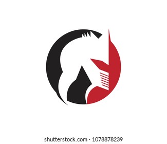 Spartan icon logo design vector illustration