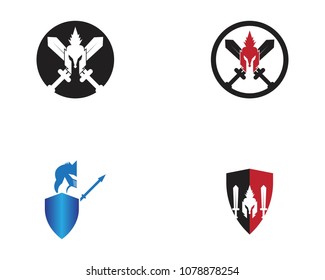 Spartan icon logo design vector illustration